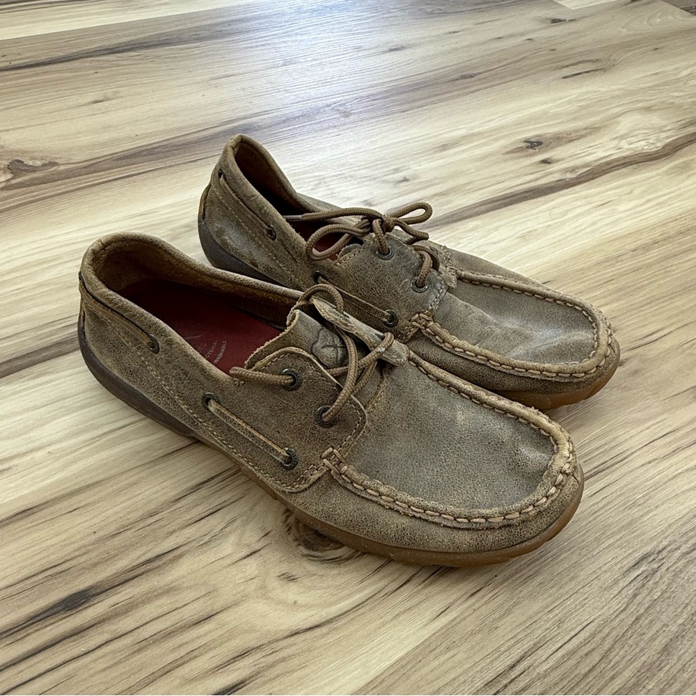 Twisted X Tan Leather Slip-On Loafers